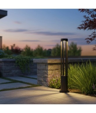 kelvo® GREMO KLV-101-0123 Φωτιστικό Κολωνάκι Κήπου LED 7W 735lm 45° AC 220-240V Αδιάβροχο IP65 Θερμό Λευκό 2700K - Bridgelux COB Chip & TÜV SÜD Driver - Γκρι Ανθρακί Ματ - Μ15.5 x Π15.5 x Υ80cm - 5 Χρόνια Εγγύηση